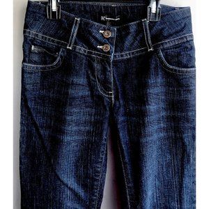 INC International Concepts Jeans  Low RISE SZ 2 Bootleg Dark Wash Stretch